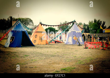 medieval military camp with several tents on Alcala de Henares Stock ...