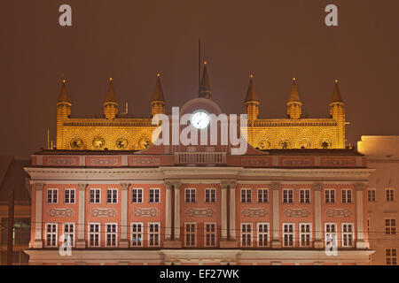 Detail of the town hall in Rostock (Germany). Stock Photo