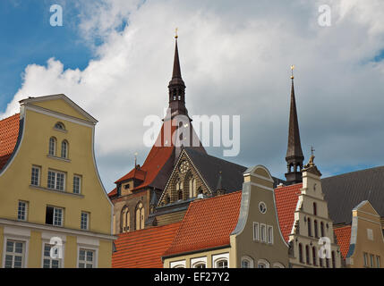 Historical buildings in Rostock (Germany) Stock Photo