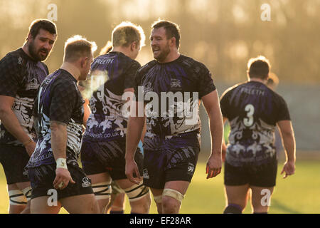 Oxford, UK. 25th January, 2015. European Rugby Champions Cup. London Welsh versus Lyon Olympique. Daniel Browne at the break down. Credit:  Action Plus Sports Images/Alamy Live News Stock Photo