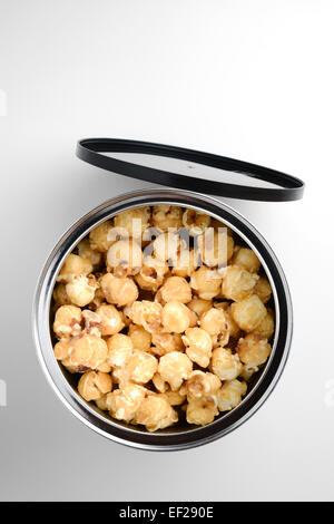 Popcorn in can Stock Photo