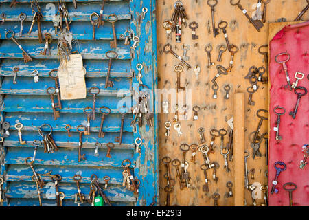 Keys on display at Marché aux Puces de Saint-Ouen, the world-famous Flea Market, Paris France Stock Photo