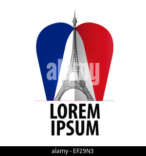 Paris vector logo design template. France or Eiffel Tower icon.