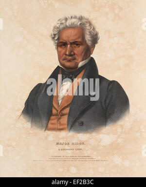 Major Ridge, a prominent Cherokee chief, portrayed in a colored ...