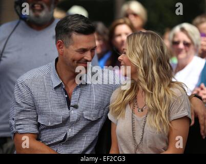 Leann Rimes and Eddie Cibrian appear on Extra  Featuring: Leann Rimes,Eddie Cibrian Where: Los Angeles, California, United States When: 23 Jul 2014 Stock Photo