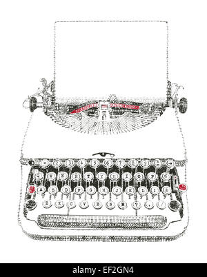 Typewriter with paper sheet in typewriter art Stock Photo