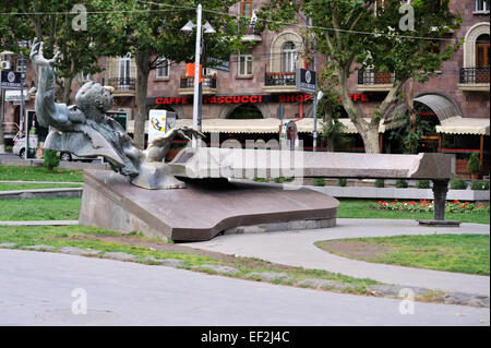 Statue of Arno Babajanian, Armenian composer, Yerevan, Armenia Stock Photo