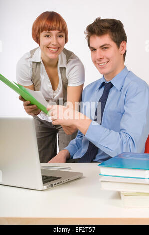 Two business colleagues working together Stock Photo