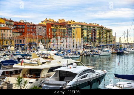 view at harbour from nice at the france cote d'azur riviera france Stock Photo