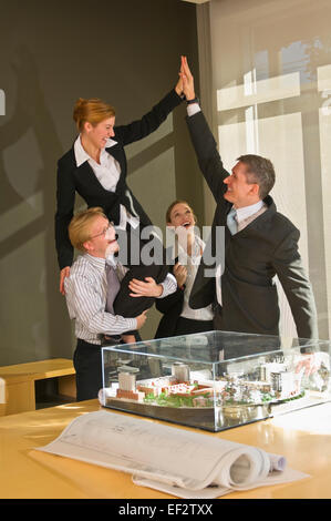 Architects celebrating Stock Photo