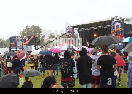 Sydney, Australia. 26 January 2015. Yabun 2015 at Victoria Park, Camperdown is a celebration of Aboriginal & Torres Straight Islander Cultures. Pictured is the Drifting Doolagahls performing on the Yabun Stage. Credit: Copyright Credit:  2015 Richard Milnes / Alamy Live News Stock Photo