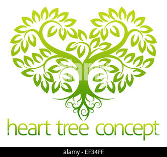 An abstract illustration of a tree growing in the shape of a heart concept design Stock Photo