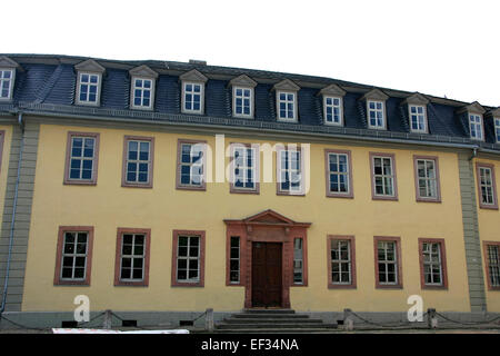 Goethe's house in Weimar on the street Frauenplan. For almost 50 years Johann Wolfgang von Goethe lived in the baroque style built house. Since 1998 it belongs as a part of the ensemble 'Classical Weimar' to the UNESCO World Heritage Site. Photo: Klaus Now Stock Photo