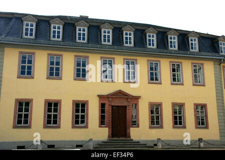 Goethe's house in Weimar on the street Frauenplan. For almost 50 years Johann Wolfgang von Goethe lived in the baroque style built house. Since 1998 it belongs as a part of the ensemble 'Classical Weimar' to the UNESCO World Heritage Site. Photo: Klaus Now Stock Photo