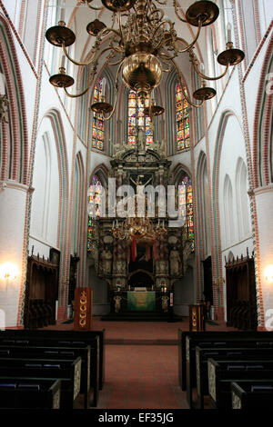 The nave of St. Petri Church in Buxtehude. It is located in Buxtehude's Old Town and is over 700 years old. Photo: Klaus Nowottnick Date: October 25, 2013 Stock Photo