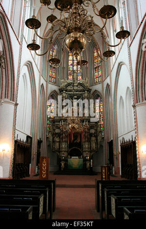 The nave of St. Petri Church in Buxtehude. It is located in Buxtehude's Old Town and is over 700 years old. Photo: Klaus Nowottnick Date: October 25, 2013 Stock Photo