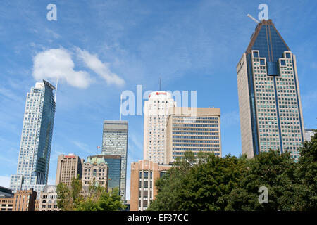 Montreal, Canada - August 19, 2008: skyscrapers and old Winsor Station in Montreal. Windsor Station was built in Montreal betwee Stock Photo