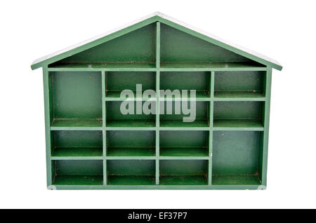 green small wooden empty box isolated on white background Stock Photo