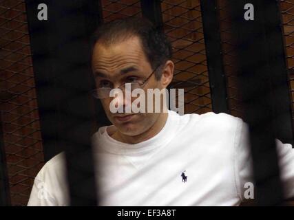 Cairo. 8th Sep, 2012. The file photo taken on Sept. 8, 2012, shows Gamal, a son of Mubarak, in a court in Cairo, Egypt. Alaa and Gamal, two sons of ousted Egyptian President Hosni Mubarak, have been released from prison, official MENA news agency reported on Monday. © Ahmed Gomaa/Xinhua/Alamy Live News Stock Photo