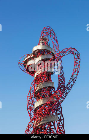 England, London, Stratford, Queen Elizabeth Olympic Park, ArcelorMittal Orbit Sculpture Stock Photo