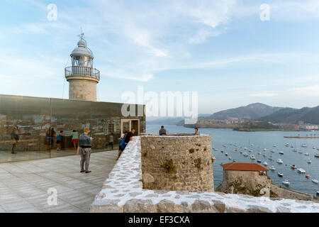 Santa Ana Fortress, lighthouse, Castro Urdiales, Gulf of Biscay, Cantabria, Spain, Europe, EU Stock Photo