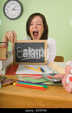 Bored adult student Stock Photo