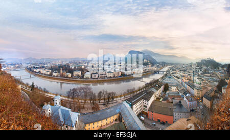 Sunrise view of the historic city Salzburg Stock Photo