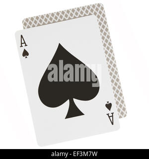 Ace spades close-up isolated over white background Stock Photo