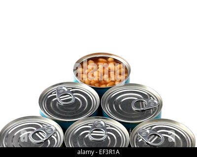 baked beans in can Stock Photo