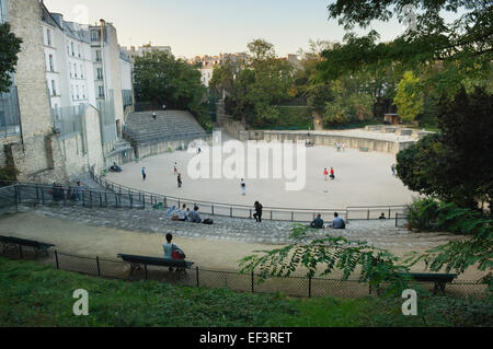 Arènes de Lutèce - Roman amphitheatre in Paris, France. Stock Photo