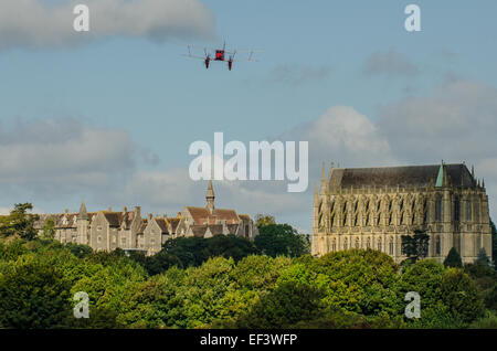 Lancing College is a co-educational English independent school in the British public school tradition, founded in 1848. de havilland Dragonfly above Stock Photo