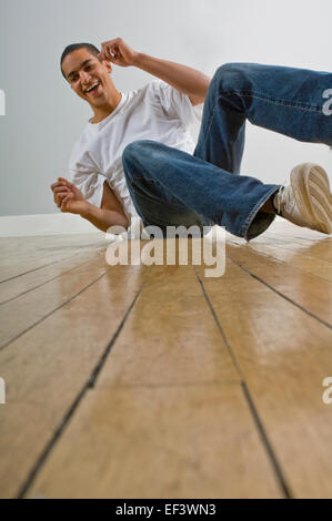 Man break dancing Stock Photo