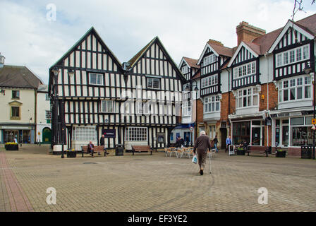 The market square in the Cotswold town of Evesham, Worcestershire, UK Stock Photo