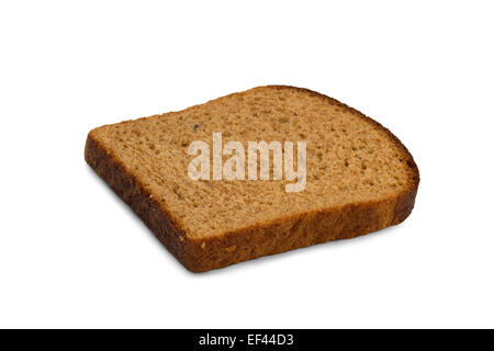 Closeup of a slice of traditional Finnish potato rye bread, isolated on white background Stock Photo