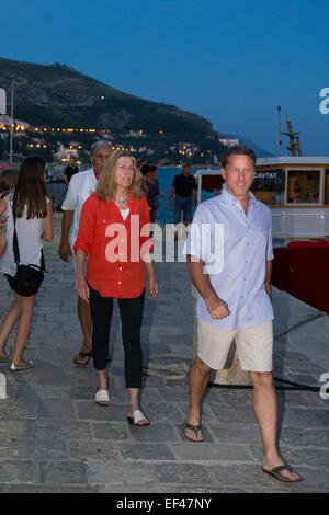 Steve Jobs' widow, Laurene Powell Jobs with family and friends on vacation in the Adriatic sea  Where: Dubrovnik, Croatia When: 24 Jul 2014 Stock Photo