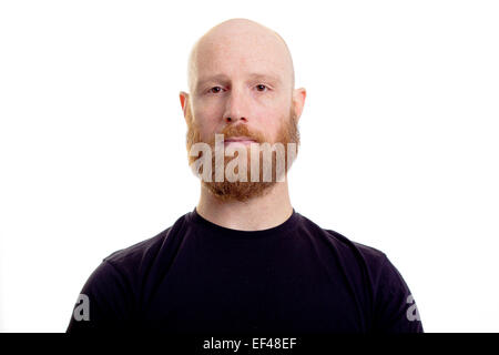 bald man with red beard Stock Photo