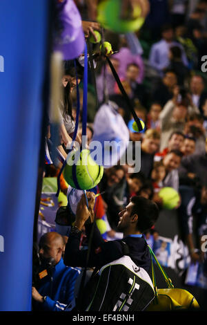 Melbourne, Australia. 26th Jan, 2015. Novak Djokovic (SRB) Tennis : 2015 Australian Open tennis tournament Men's Round 4 in Melbourne, Australia . Credit:  Yohei Osada/AFLO SPORT/Alamy Live News Stock Photo