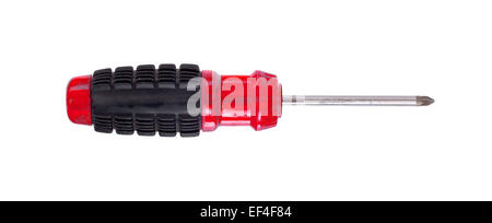 Modern screwdriver isolated on a white  red Stock Photo