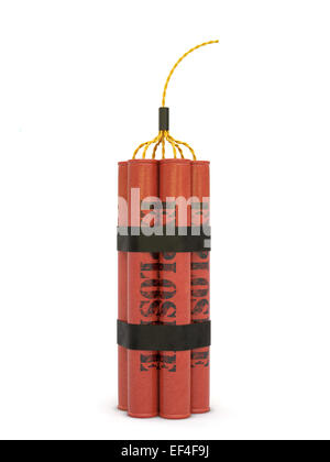 3d render of dynamite bomb isolated on white background Stock Photo