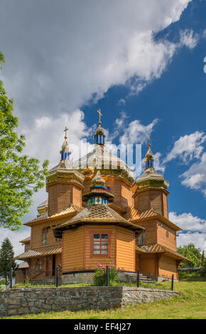 SS Peter and Paul Greek Catholic Church in Vorokhta, Carpathian Mountains, Hutsul Region, Pokuttya, Prykarpattia, Ukraine Stock Photo