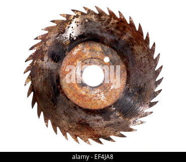 saw blade circular rusted isolated sharp Stock Photo