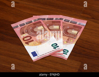 new ten 10 euro banknote greenback paper money Stock Photo