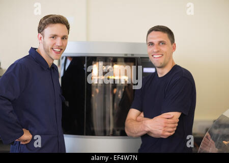 Engineering students using 3d printer Stock Photo