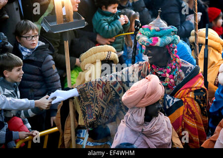 King Balthazar during the Three Kings Parade, January 5, 2025, in