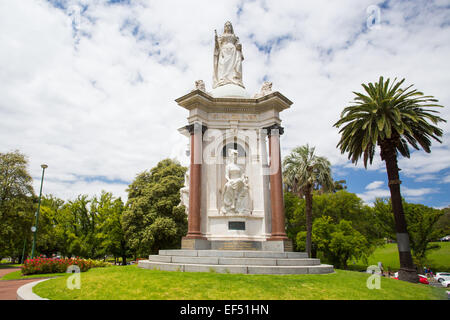 Melbourne, Australia - January 26 - Melbourne's famous Southbank skyline over Queen Victoria Gardens on Australia Day on January Stock Photo