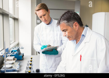 Team of scientists working together Stock Photo