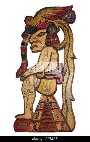 Guatemalan Mayan God Wood Carving Stock Photo