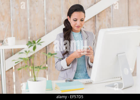Stylish brunette working from home Stock Photo