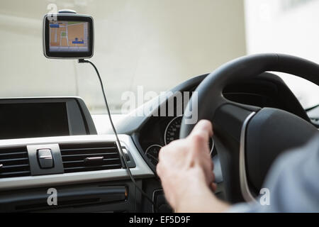 Screen of satellite navigation system Stock Photo