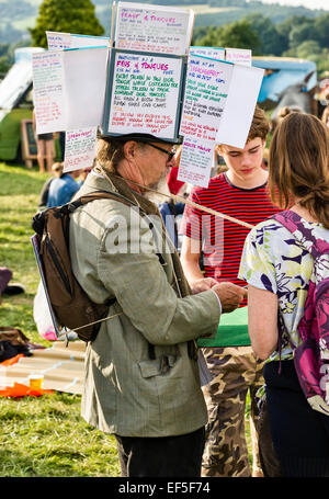 An entertainer at the Sheep Music Festival in Presteigne, Powys, UK Stock Photo